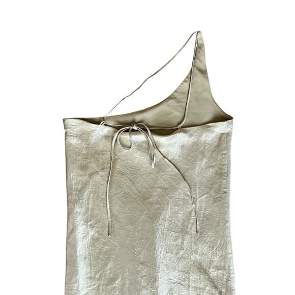 Third Form Women’s Crush Bias One Shoulder Silky Midi Dress In Apple Green Sz 2 - Picture 8 of 14